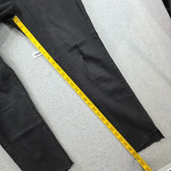 Democracy Ab Solution Skinny Jeans Black Distressed Raw Hem Womens 10 - Picture 6 of 9